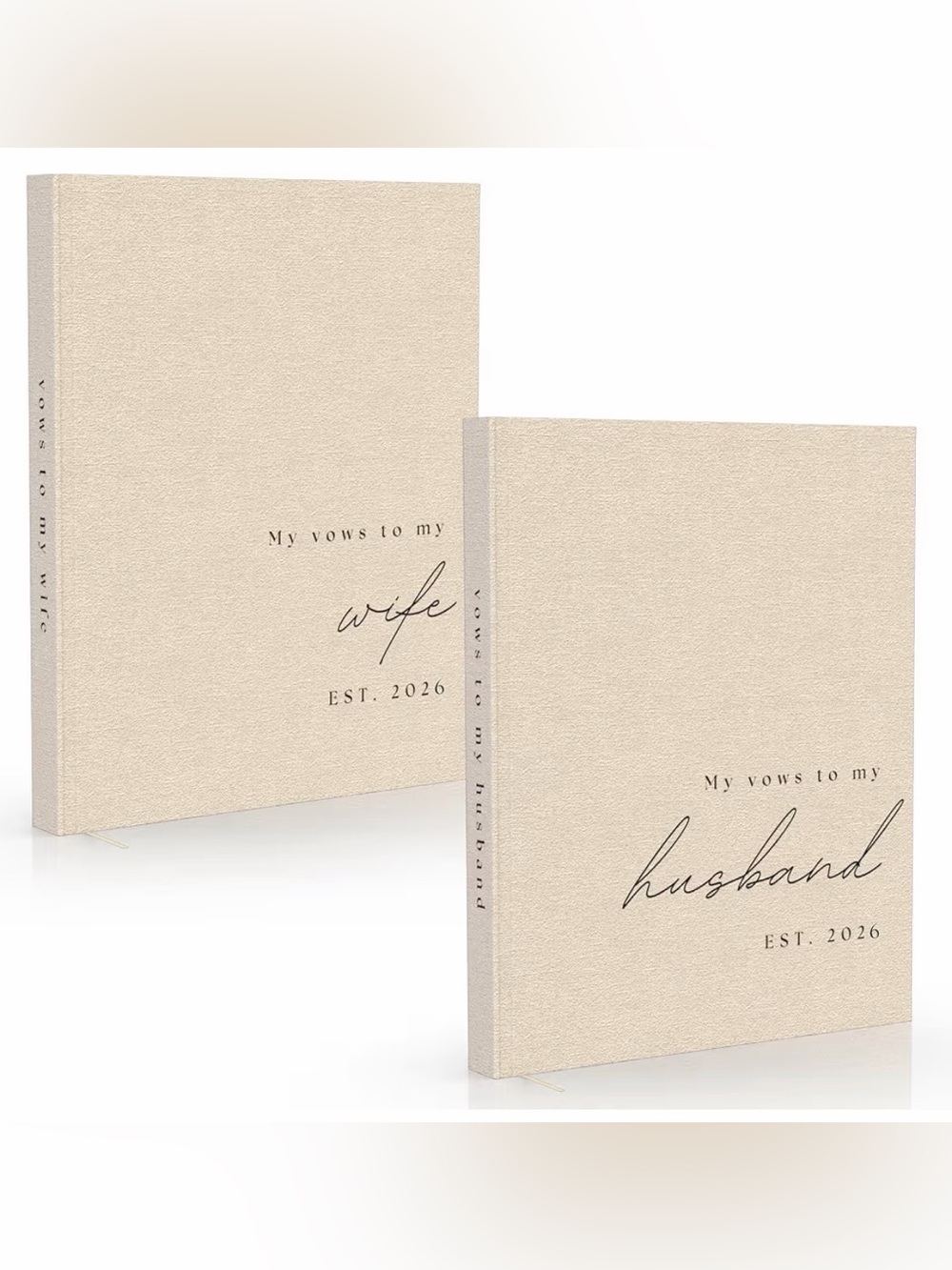 Vows Notebook Set for Wife & Husband — Beige